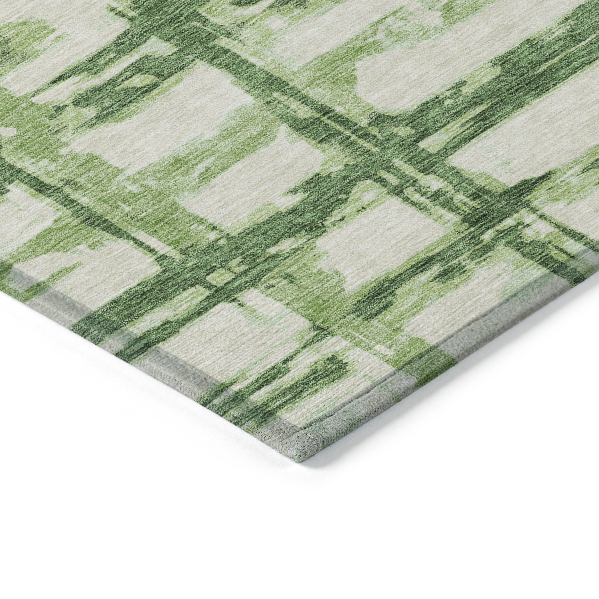 Addison Rugs Chantille Indoor/Outdoor Transitional Stripes Green Washable Runner Rug, 2'3" x 7'6"