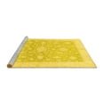 thumbnail image 2 of Ahgly Company Machine Washable Indoor Square Oriental Yellow Traditional Area Rugs, 3' Square, 2 of 4