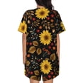 thumbnail image 3 of Picia Fall Sunflowers Leaves Pajamas Sets for Women Soft Short-Sleeved Pjs with Lounge Shorts Two Piece Sleepwear-4X-Large, 3 of 9