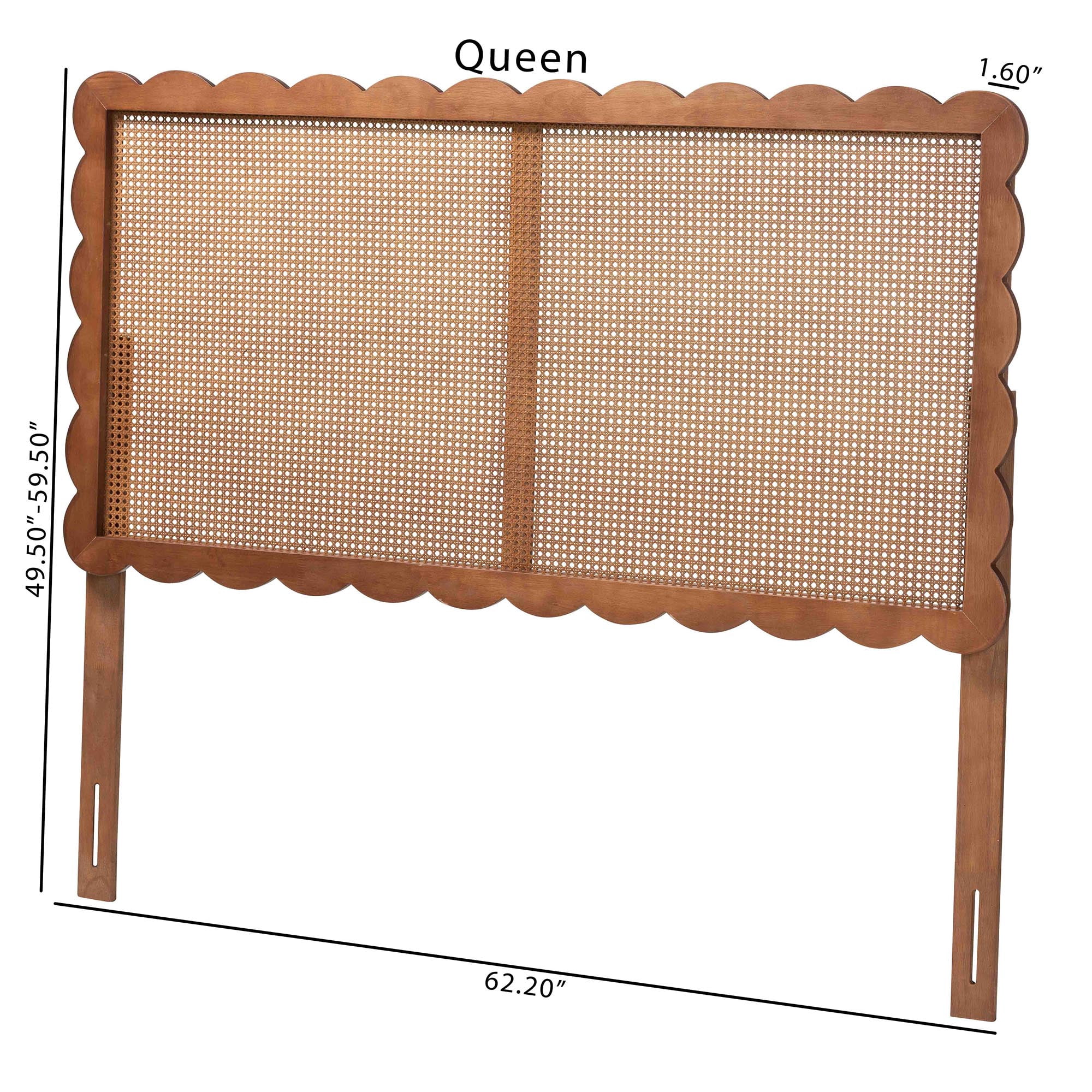 Baxton Studio Orianthe Modern Headboard, Queen, Walnut Brown