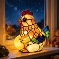 thumbnail image 4 of Linnome Stained Glass Hen Egg Night Light Resin USB Powered Table Lamp for Farmhouse Kitchen Home Decor, 4 of 9