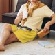 thumbnail image 5 of Balery Smiling With Sunglasses Pantalones cortos de pijama de punto de algodón para hombre con cinturilla y bolsillos-Small, 5 of 6