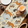 thumbnail image 3 of Rustic Cat Table Runner 72 Inches, Funny Cute Fish Leaves Bubble Bed Runner Dresser Scarves Tabletop for Indoor Outdoor Parties/Ceremony/Banquet, 16" x 72", 3 of 9