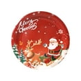 thumbnail image 2 of 30 Pcs Christmas Santa Elk Round Plates,7Inch Disposable Heavy Duty Christmas Red Santa Paper Plates for Winter Holiday Xmas Party Cookies Dinners Supplies, 2 of 5