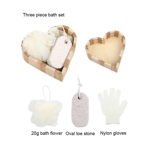 3pcs Bath Set Bathing Flower Exfoliating Body Two-sided Back Five Massage Sponge Towel Gloves Moisturizing SPA Peeling Washing Tools Cloth Wash