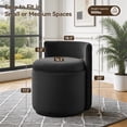 thumbnail image 2 of Velvet Swivel Accent Chair with Storage, 360° Vanity Makeup Chair with Wave Back, No Assembly Comfy Single Sofa Chair, Small Accent Stool for Bedroom, Dressing, Living Room, White, 2 of 7