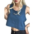 thumbnail image 2 of Blotona Womens Vest Top Solid Color Sleeveless Wide Shoulder Straps U-Neck Loose Comfortable Breathable Short Top, 2 of 2