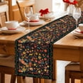 thumbnail image 5 of Boho Black Flowers Table Runner - 120 Inch Long Spring Abstract Watercolor Floral Leaf Cotton and Linen Blended Dress Scarves Farmhouse Table Runner for Kitchen Dining, Coffee Table, 13" x 120", 5 of 8