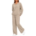 thumbnail image 6 of Hoodies for Women Dqueduo Women's Casual Loose V-Neck Long Sleeve Pullover Top And High Waist Wide Leg Pants Tracksuit Set, Sizes S-XXL, 6 of 9