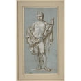 thumbnail image 3 of Paolo Gerolamo Piola 16x24 Black Modern Framed Museum Art Print Titled - Standing Figure of Apollo with a Lyre (1666-1724), 3 of 5