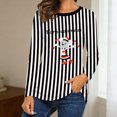 thumbnail image 2 of DHFJKG Long Sleeve T Shirt For Women Carnival Striped Graphic Tee Holiday Festival Crewneck Shirt Spring Fall Loose Fit Tunic Trendy Tops, 2 of 4