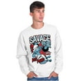 thumbnail image 3 of The Smurfs Kanji Keep Pushin Savage Men Big & Tall Sweatshirt Brisco Brands 3X, 3 of 5