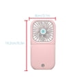 thumbnail image 2 of Mini ventilador eléctrico USB portátil de verano con 3 engranajes, ventilador de refrigeración de plástico recargable y plegable con cordón, rosa tholdsy HA5877-02B, 2 of 6