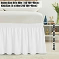 thumbnail image 3 of Deago Wrap Around Bed Skirt Three Fabric Sides Elastic Dust Ruffled 16 Inch Tailored Drop,Easy to Install Fade Resistant-White, Queen, 3 of 6