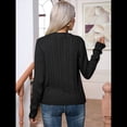 thumbnail image 4 of Suéter Informal Holgado de Larga con Cuello Alto y Corte Clásico para Mujer Negro XL, 4 of 10