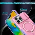 thumbnail image 6 of Dteck Magnetic Case for iPhone 16 Pro Max,Shockproof Silicone Case Compatible with MagSafe Slide Lens Protectio Ring Holder Kickstand Cover for iPhone 16 Pro Max,Pink, 6 of 10