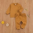 thumbnail image 2 of 0-24M Newborn Baby Boys Girls Autumn Candy Color Sweatshirts Tops+Pants Cotton Casual Tracksuits, 2 of 7