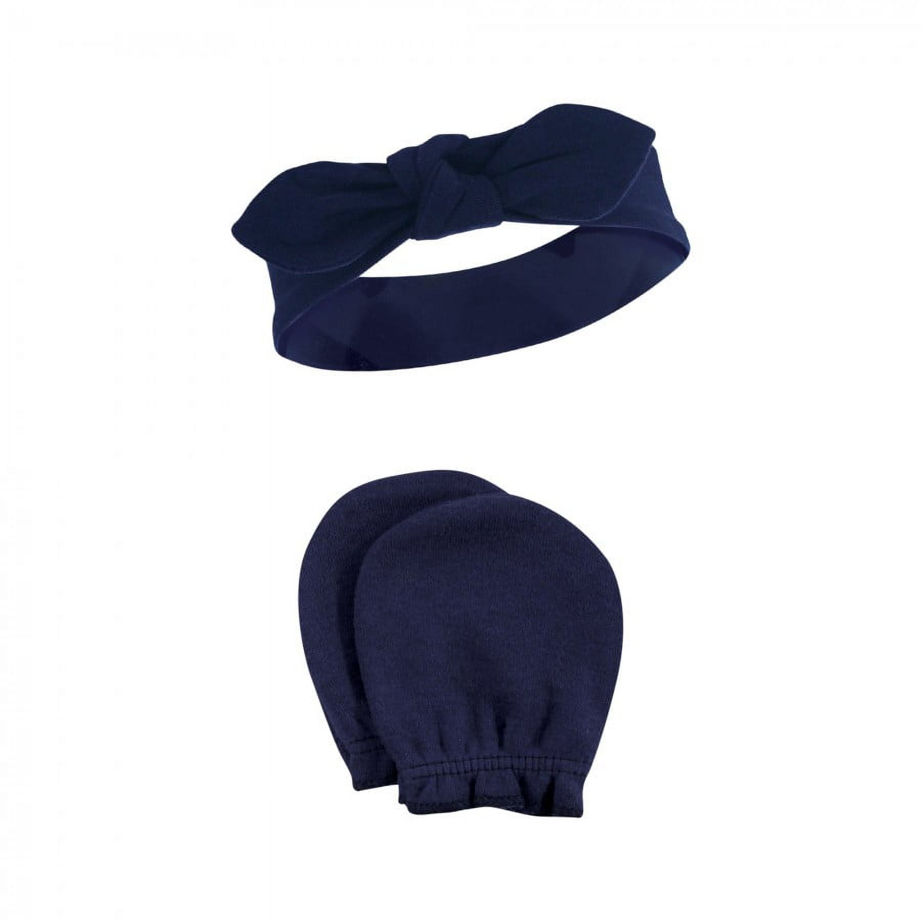 Hudson baby baby-girls Cotton Headband and Scratch Mitten