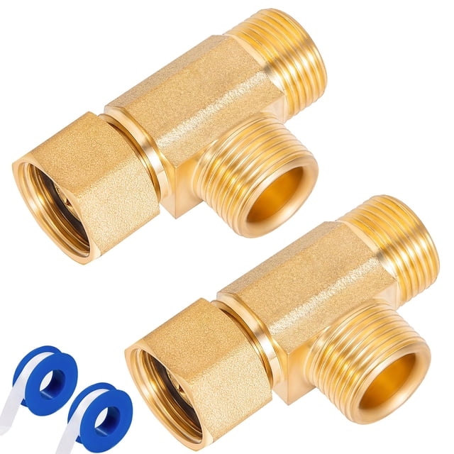 Válvula Breezliy de latón sin plomo Add-A-Tee de 3/8" - paquete de 2