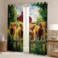thumbnail image 2 of Castle Fairy Highland Cattle Black Out Curtains for Female Men Women,Vintage Cabin Curtains Pack of 2 (42x63 Each),Farmhouse Animal Bedroom Curtains,Luxury Bedroom Decor, 2 of 6