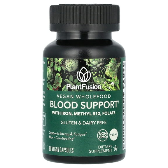 PlantFusion Vegan Wholefood, Blood Support, 60 Vegan Capsules
