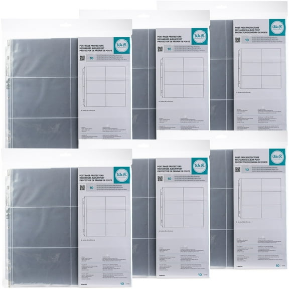 Multipack of 6 - We R Post Bound Photo Sleeves 12"X12" 10/Pkg-Six 4"X6" Pockets
