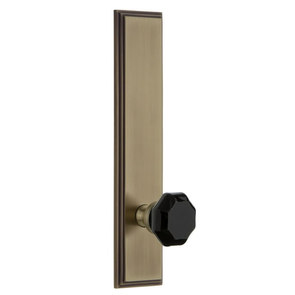 Grandeur Hardware 850528 Carre' Tall Plate with Lyon Knob Passage, Backset Size: 2.375", Vintage Brass