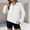 White, variant on MHFRRA Fall Sweatshirt Women's Zip Up Sweatshirt Casual Long Sleeve Pullover Tops Stand Collar Loose Fit Basic Solid Color Outerwear for Daily Wear Fall Fashion size L