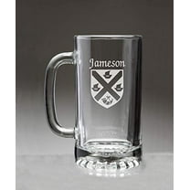 Jameson Irish Coat of Arms Glass Beer Mug (Sand Etched)