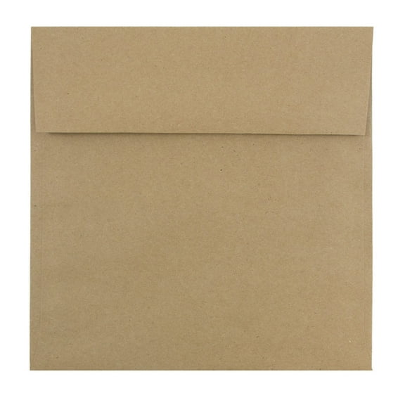 JAM Paper Square Envelopes, 8.5 x 8.5, Brown Kraft, 50 per Pack