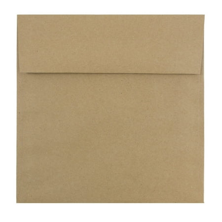 - JAM Paper 8.5 x 8.5 Square Invitation Envelopes,, Brown Kraft Recycled, 25/pack