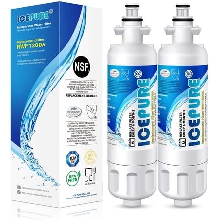 ICEPURE 469690 ADQ36006101 Refrigerator Water Filter, Replacement for LG LT700P, ADQ36006102, Kenmore 9690, LFXS30766S, LFXS24623S, FML-3, RFC1200A, RWF1200A, WSL-3, 2Pack