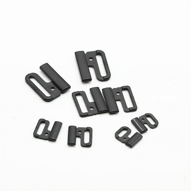 Qarigey Hebillas de ganchos para ropa interior, hermosas y delicadas, hechas de plástico, hebillas de ajuste de correa de sujetador de Accesorios de disfraces negro 20mm