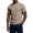 #0480-Khaki, variant on Qiyinn Men Summer Short Sleeve T Shirt Slim Fit Crew Neck Solid Color with Vertical Texture Casual Breathable Top for Young Adults