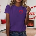 thumbnail image 2 of T-shirts de la Saint-Valentin pour Femmes 2026 à Manches Courtes Col Rond avec Cœur Graphique, 2 of 4