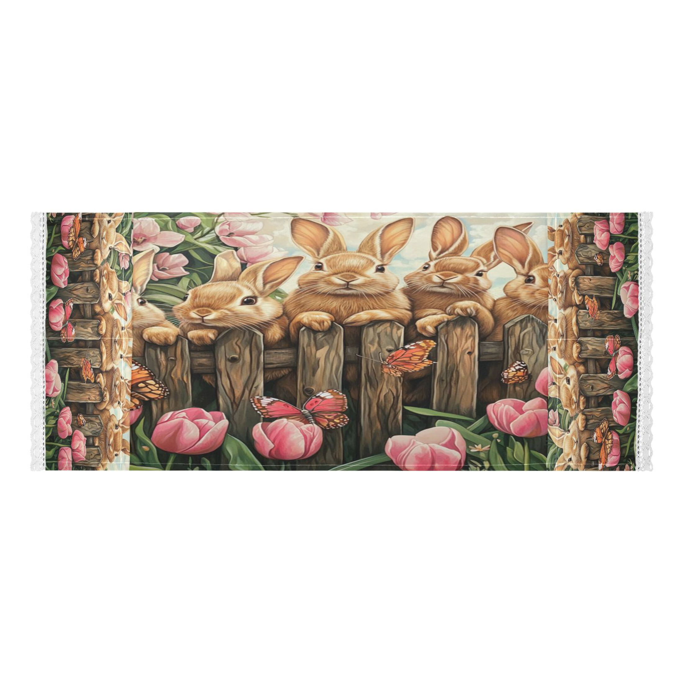 DEIARA Cute Brown Bunny Washing Machine Cloth Dryer Refrigerator Top Cover Protective Non-Slip Mat For Kitchen Laundry