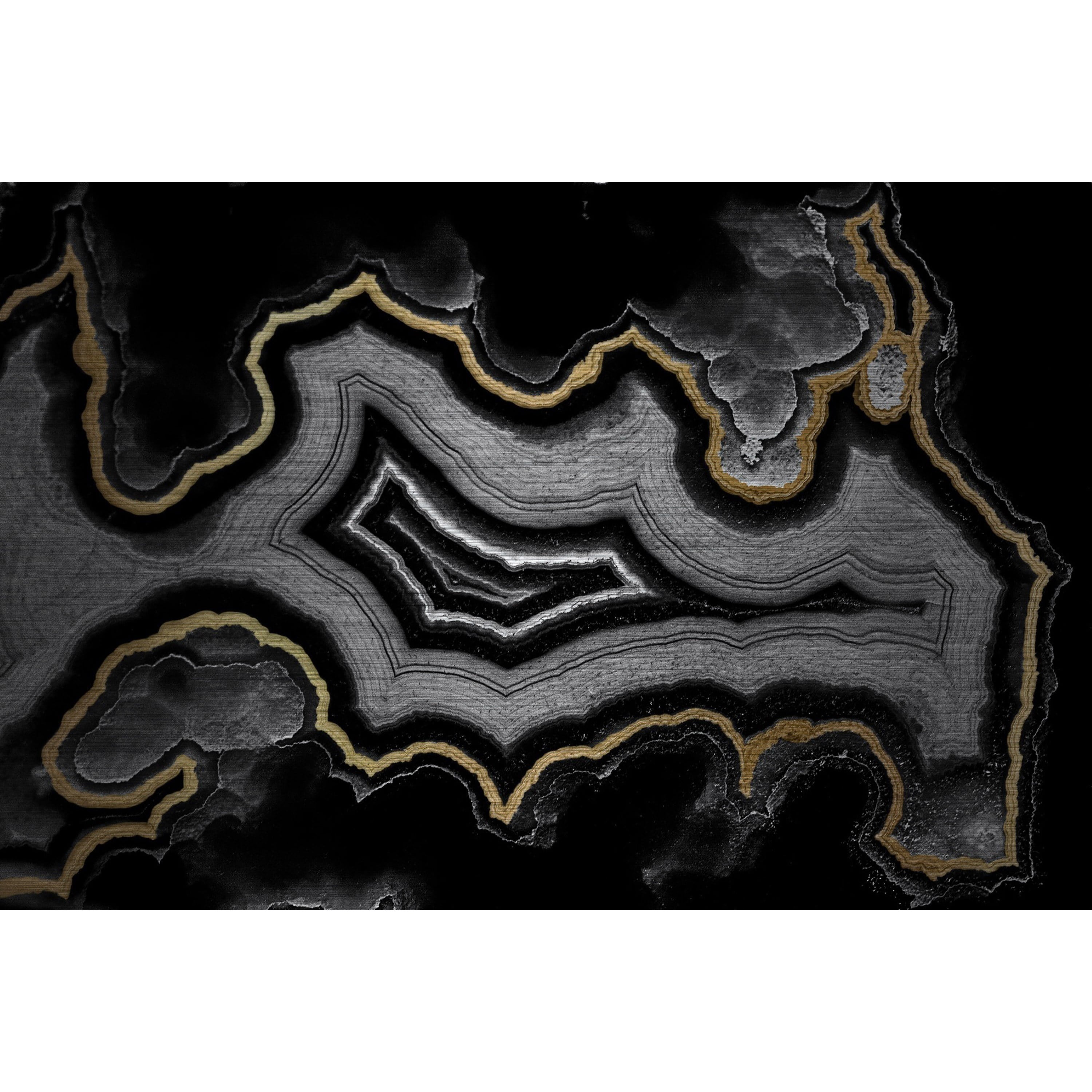Marmont Hill - "Pooled Layers" Painting Print on Brushed Aluminum