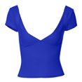 thumbnail image 5 of EHRWE Womens Tops Ladies Solid Color Base U Neck Short Sleeve Sexy Casual Slim Fit T Shirt Fashion Outfits, 5 of 6
