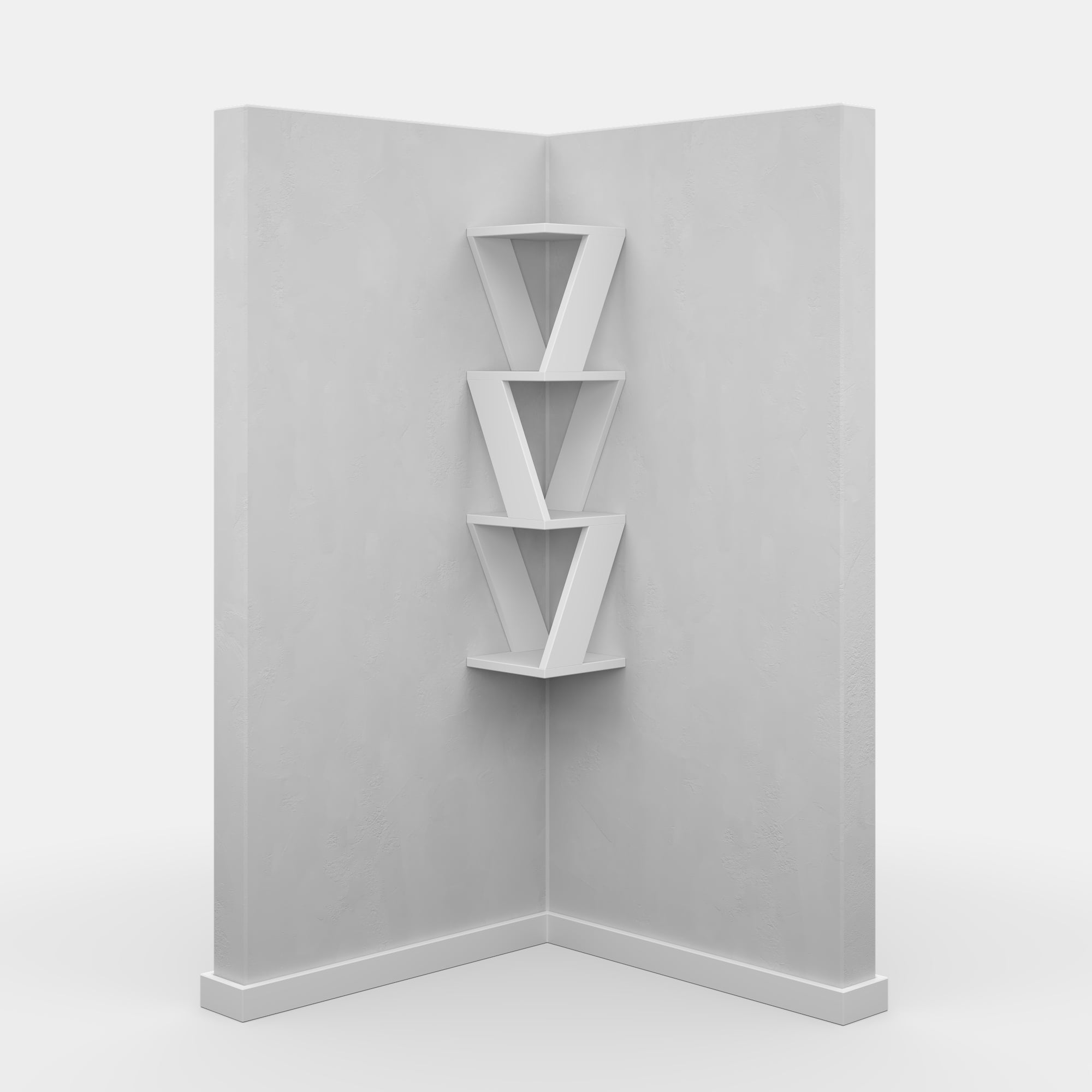 Ada Home Decor Furniture 8.66" 3 Tier White Chicago Modern Wall Shelf