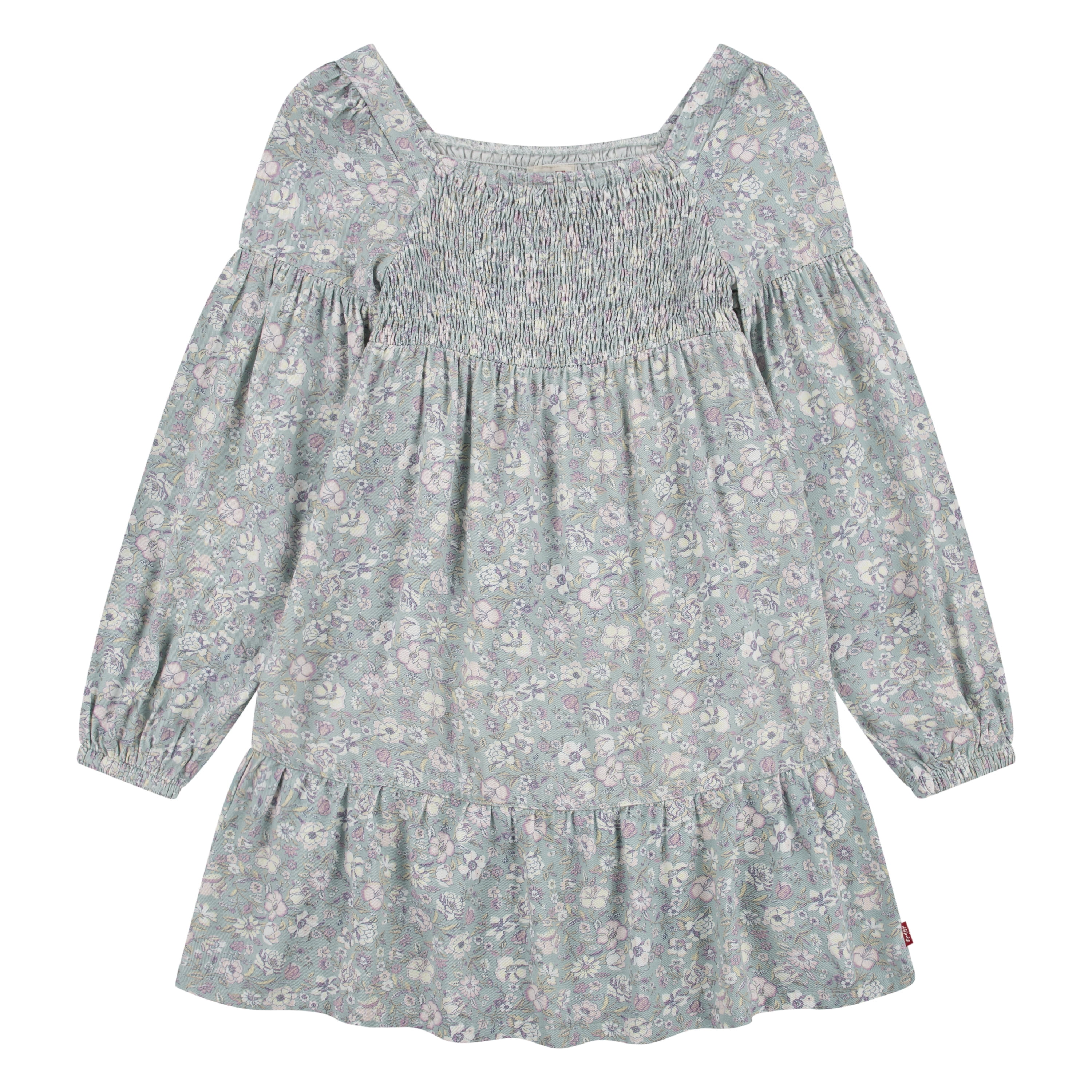 Levi Girls Long Sleeve Smocked Top Dress, Sizes 7-16
