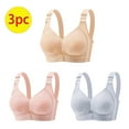 thumbnail image 2 of ZyeKqe 3 PC Everyday Bras for Women Full Coverage Underwire Bras Breathable Lift up Bras Floral Lace Push up Bras, 2 of 9