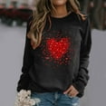 thumbnail image 4 of Baberdicy Sweatshirt for Women Valentine'S Day Women's Sweatshirt Crew Neck Red Heart Print Long Sleeve Casual Tops Pullover Sweaters for Women Black, 4 of 4