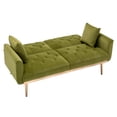 thumbnail image 5 of Accent Sofa, Mid Century Modern Velvet Fabric Couch, Convertible Futon Sofa Bed, Recliner Couch Accent Sofa Loveseat Sofa with Gold Metal Feet for Living Room Bedroom Office Small Space, Olive, 5 of 9