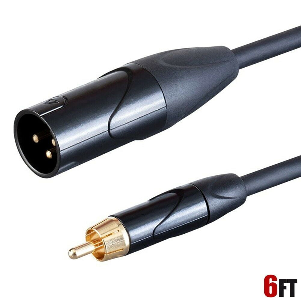 6FT XLR 3Pin Male to RCA Male Professional Microphone Audio Cable