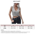thumbnail image 4 of Sleeveless V Neck Crop Top Sweater for Women Pure Color Breathable Polyester Sweater Vest Sleeveless Sweaters for Daily Life Grey L, 4 of 4