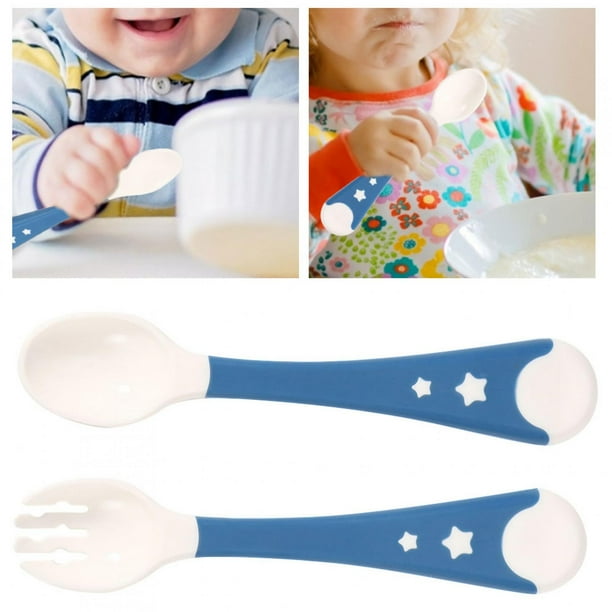 Cuchara de Comida para Bebés, Material de Silicona Cómodo pp Cuchara para Bebés, Bebé para Niños Aprendiendo Autodein
