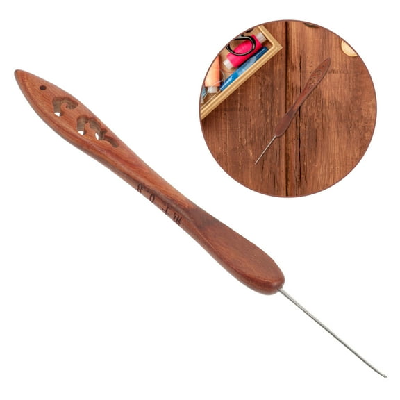 PAMINGONO 1Set Comfortable Grip Wood Crochet Hook for Beginners in Yarn Weaving