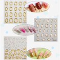 thumbnail image 3 of 3 pegatinas para decoración de uñas, 6,1 x 6 x 0,1 cm, autoadhesivas, de PET, con relieve, marcos geométricos irregulares, diseño hueco, para fiestas, bodas, artículos de belleza, decoraciones DIY., 3 of 3