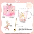 thumbnail image 4 of Taza de café de cristal de doble pared con cuchara, regalo personalizado, 4 of 4