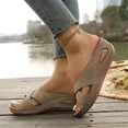 thumbnail image 6 of DIVVce Crisscross Cutout Wedge Slide Sandals For Women Open Toe Slip On Comfort Stitched Casual Footwear, 6 of 7